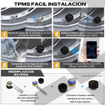 TPMS SENSORES PRESION LLANTAS X 4 UND