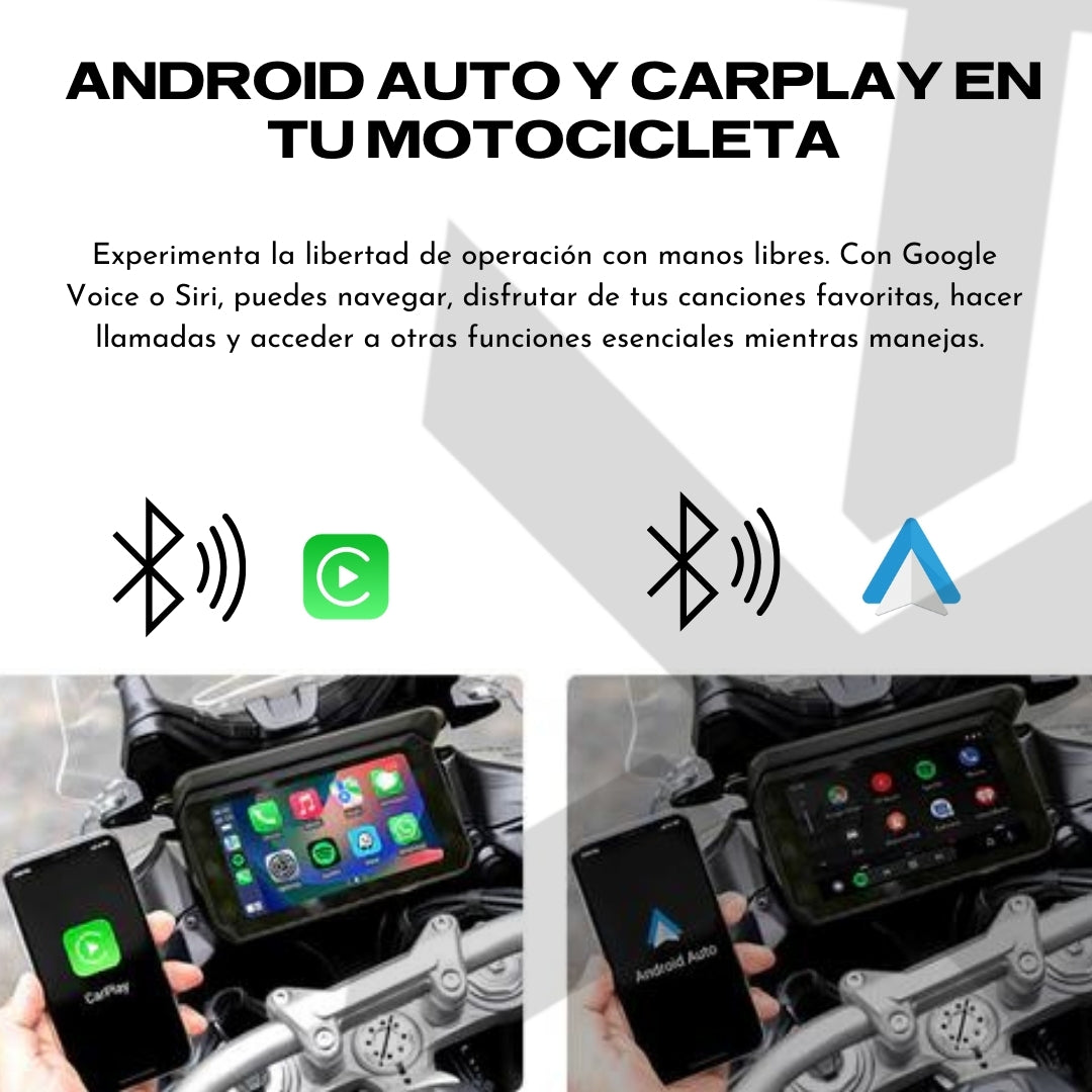 5" Motorcycle Screen Apple CarPlay - Android Auto