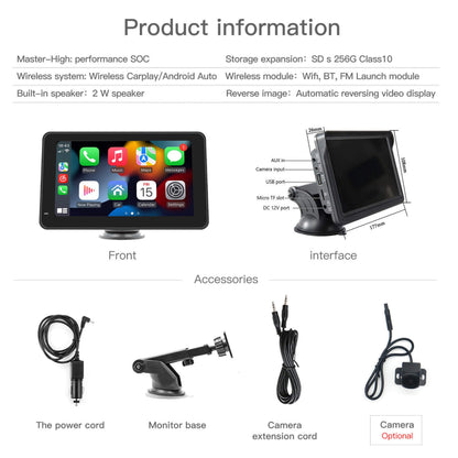 7" portable screen Apple CarPlay - Android Auto wireless 